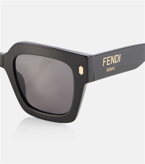 fendi sunglasses in black|Fendi black square sunglasses.